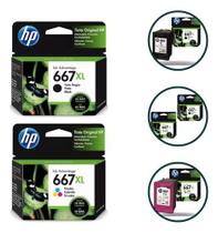 Kit Cartucho Hp 667xl Original Preto E Colorido 2376 2774