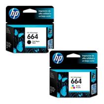 Kit Cartucho Tinta Original HP 664 Preto e Color