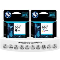 Kit Cartuchos de Tinta НР 667 Preto Color Para Impressoras 1275 2374 2375 2376 2775 2776 2874 6475 6476