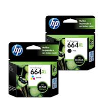 Kit Cartuchos hp 664 xl Black + Color Originais