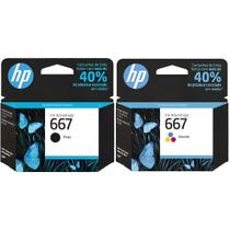 Kit Cartuchos Originais HP 667 Preto + Color 2376 2774 2776