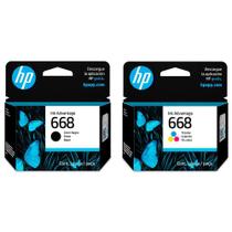 Kit Cartuchos Originais HP 668 Preto + Color 2970 2975 4370