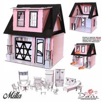 Kit Casa Boneca Escala Barbie Garagem Milla Prince 18 Mov Pb