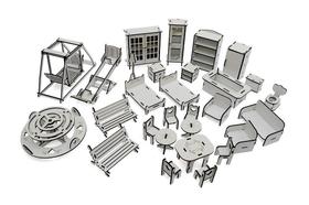 Kit Casa Bonecas Decor Mirian Princesa 29 Moveis P+B Darama Kit Casa Bonecas Decor Mirian Princesa 29 Moveis P+B Darama