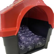 Kit Casa Casinha Pet Resistente N3 E Cama Colchonete Pet Cat