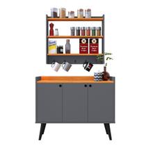 Kit Casa Completa Aparador Buffet 3 Portas Pés Palito Wood New Armário Suspenso Prateleiras Ganchos Organizadores Amélia - Cinza/Cinamomo - RPM Móveis Kit Casa Completa Aparador Buffet 3 Portas Pés Palito Wood New Armário Suspenso Prateleiras Ganchos Organizadores Amélia - Cinza/Cinamomo - RPM Móveis