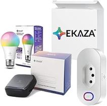 Kit Casa Conectada Ekaza Smart Controle Universal Smart Plug Wi-fi Smart Lampada Wi-fi