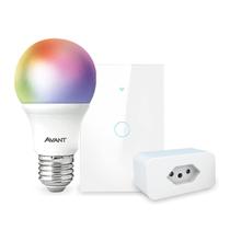 Kit Casa Conectada Smart Wifi2.4GHz Lampada RGB + Interruptor 1 Botão + Tomada Inteligente Neo Avant