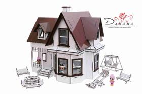 Kit casa de bonecas com 29 moveis para mini bonecas compatível com lol e polly ivy essence - darama