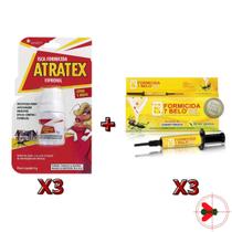 Kit Casa Livre De Formigas Atratex 3 Un + Gel 7 Belo 3 Un