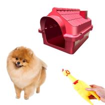 Kit Casa P/ Cachorro Porte Médio N1 + Mordedor Galinha 16cm Kit Casa P/ Cachorro Porte Médio N1 + Mordedor Galinha 16cm