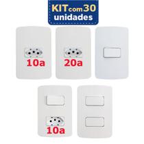 Kit Casa Tomadas10a e 20a + interruptores simples /duplo