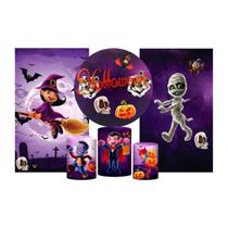 Kit Casado Halloween Painel Redondo Trio Capas Cilindro 2