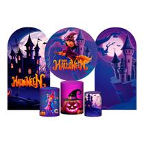 Kit Casado Halloween Painel Redondo Trio Capas Cilindro 2