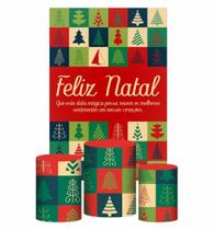 Kit Casado Natal Trio Capa Cilindro Retangular Tecido