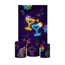 Kit Casado Neon 3D Trio Capa Cilindro + Retangular