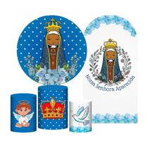 Kit Casado Nossa Senhora Aparecida 3D Painel Redondo Trio Kit Casado Nossa Senhora Aparecida 3D Painel Redondo Trio