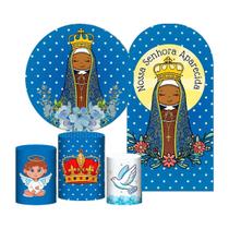 Kit Casado Nossa Senhora Aparecida 3D Painel Redondo Trio Kit Casado Nossa Senhora Aparecida 3D Painel Redondo Trio