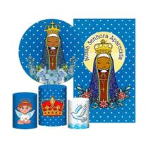 Kit Casado Nossa Senhora Aparecida Painel Redondo Trio Capas Kit Casado Nossa Senhora Aparecida Painel Redondo Trio Capas