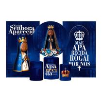 Kit Casado Nossa Senhora Aparecida Painel Redondo +Trio Kit Casado Nossa Senhora Aparecida Painel Redondo +Trio