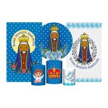 Kit Casado Nossa Senhora Aparecida Painel Redondo +Trio Kit Casado Nossa Senhora Aparecida Painel Redondo +Trio