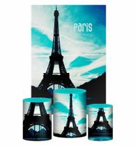 Kit Casado Paris Trio Capa Cilindro Retangular Tecido - Prime Decor Festas