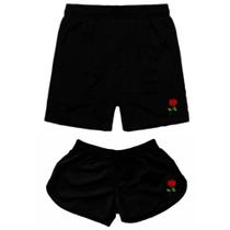 Kit Casal 2 Bermudas Tactel Combinando Short Mauricinho Patricinha Verão Ele e Ela