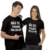 Kit Casal 2 Camiseta Personalizada Falas de Pai e Mae em Algodão