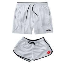 Kit Casal Bermudas Combinando Shorts Iguais Moda Praia Namorados