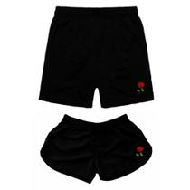 Kit Casal Bermudas Moda Praia Shorts Combinando Estampados