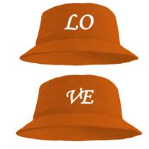 Kit Casal Chapéu Bucket Hat Estampado Love