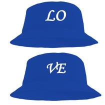 Kit Casal Chapéu Bucket Hat Estampado Love