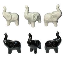 Kit Casal de Elefante Enfeite de Porcelana Decorativo