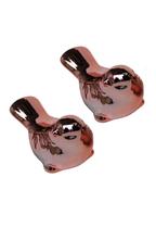 Kit Casal de Pássaros em Porcelana Passarinho Rose 8cmx5cm