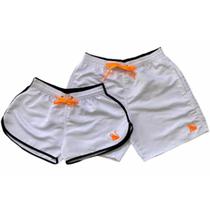 Kit Casal Moda Praia Shorts Tactel Mozao Bermudas Shortinho