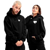 Kit Casal Moletom Blusa Capuz Canguru Conjunto Combinando Namorados