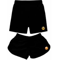 Kit Casal Short Moda Praia Bermudas Combinando Iguais Calor