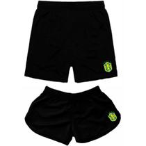 Kit Casal Short Tactel Moda Praia Bermudas Copa Brasil