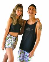 Kit casal shorts mauricinho táctel com elastano