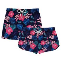 Kit Casal Shorts Praia Casal Dog Monster - Floral