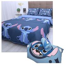 Kit Casal Stitch Edredom e Jogo de Cama 3 Peças Portallar