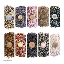 Kit Cascalho 1kg 10 Tipos Pedras Artesanato Chakras Orgonite