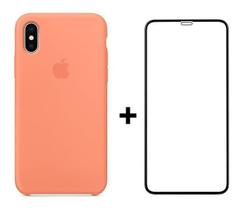 Kit Case Aveludada + Película De Vidro 3D Compatível Com iPhone X / XS / XR / XS Max (Selecione seu modelo)