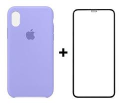 Kit Case Aveludada + Película De Vidro 3D Compatível Com iPhone X / XS / XR / XS Max