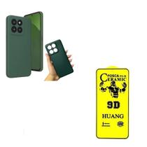 Kit Case Aveludada Verde + Película Cerâmica Fosca Moto Edge 60 Fusion