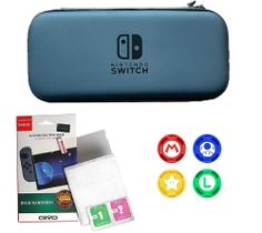 Kit Case Bag Estojo para Viagem Switch + Película De Vidro + 4 Grip