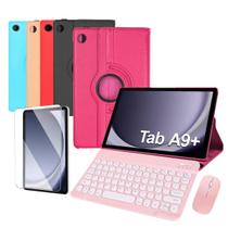 Kit Case Giratória p/ Tablet A9 Plus + Teclado Bluetooth + Película