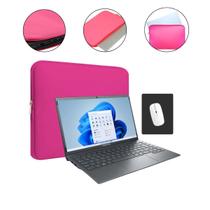 Kit Case Luva Notebook Acer Aspire 3 15,6 Polegadas + mouse + mouse pad Rosa Pink