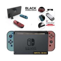 Kit Case Nintendo Switch Acrílico Fumê Compatível Dock + Pel