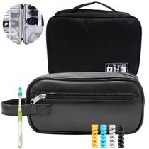 Kit Case Preta Organizadora fios C/Necessaire Premium Preto